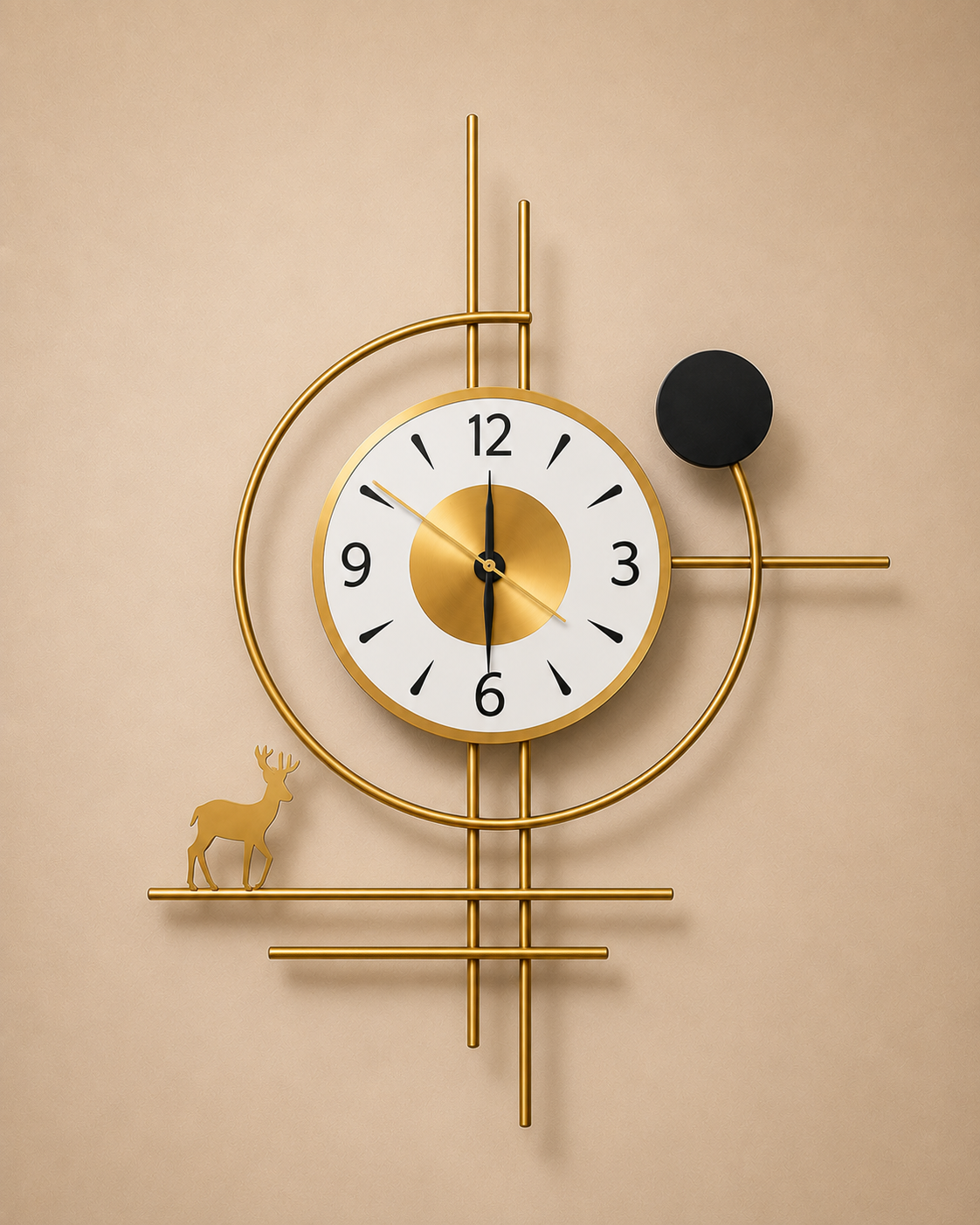 Minimalist Deer Clock