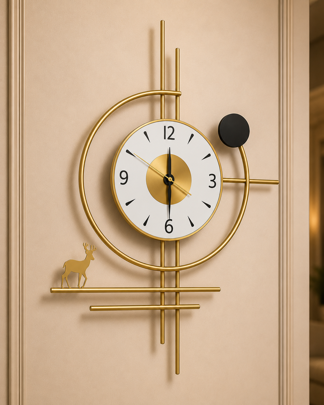 Minimalist Deer Clock